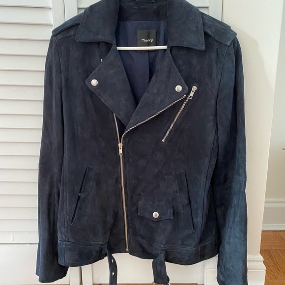 Theory Tralsmin oversized suede moto jacket - Picture 6 of 9